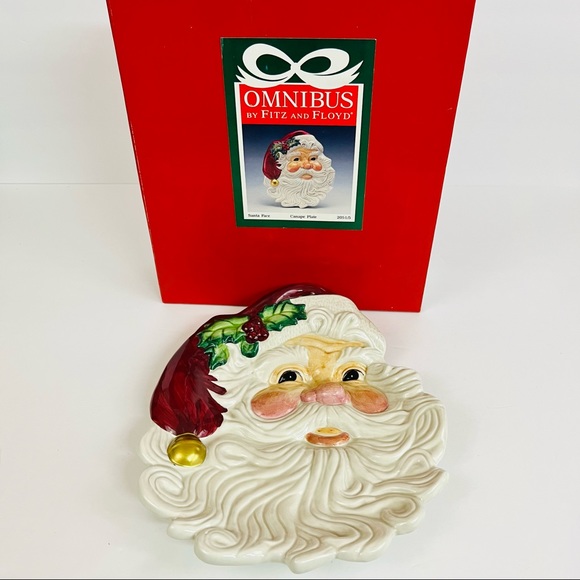 NIB Fitz & Floyd Christmas Santa Face Plate - Picture 8 of 9